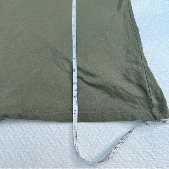 saks Fifth Avenue Army Green Ruffle Sleeve T-shirt Top Size XS - Picture 9 of 11